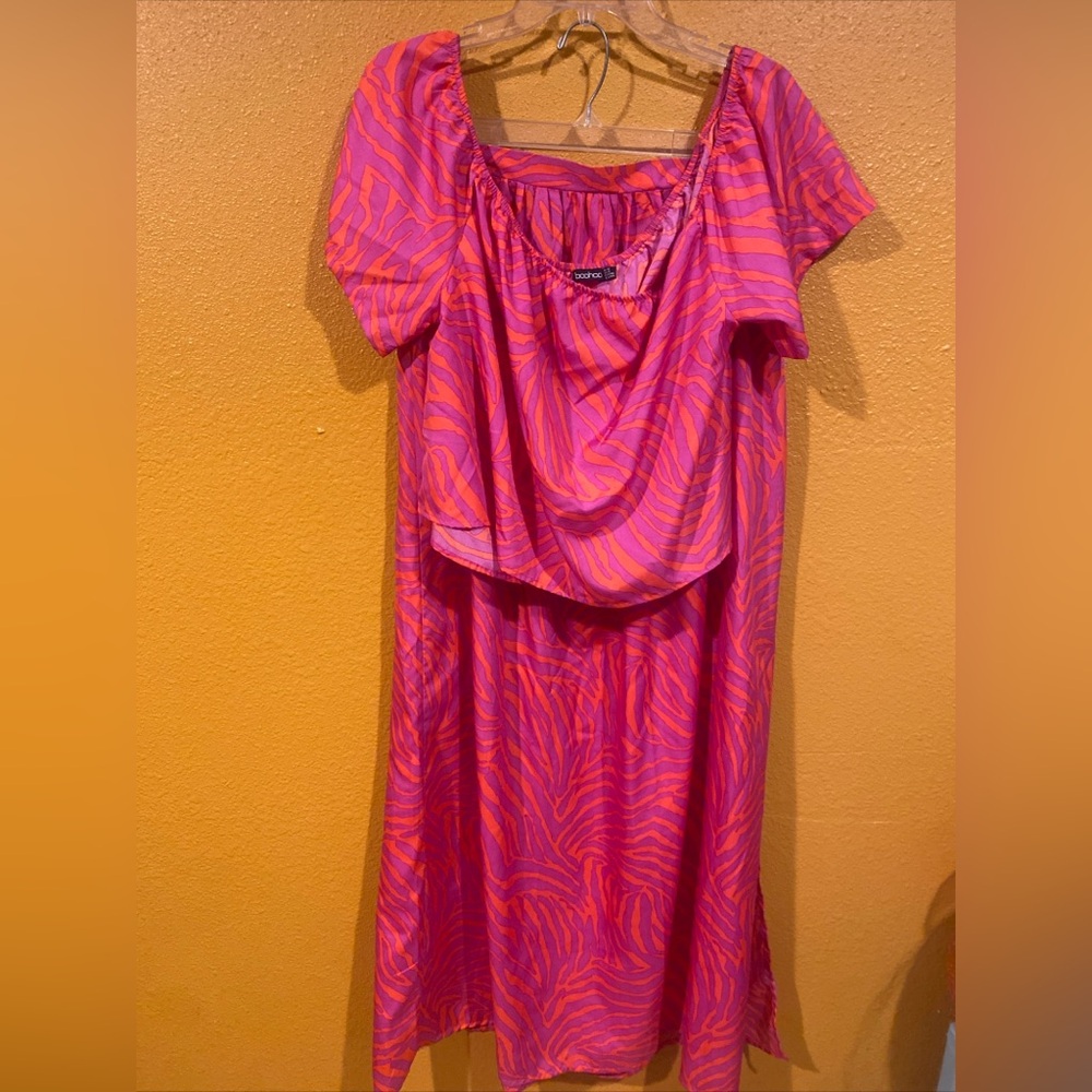 Boohoo Zebra Pink And Orange 2pcs